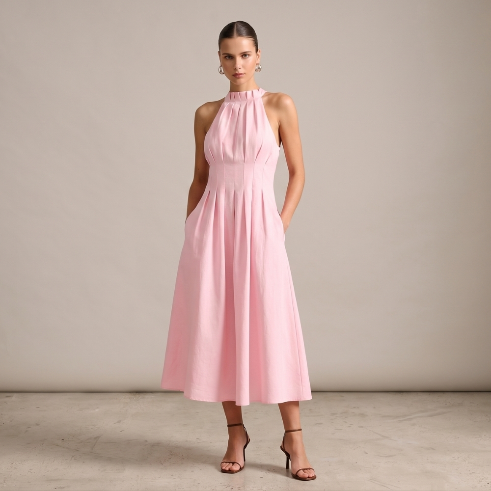 Lumia Pintuck Pink Dress